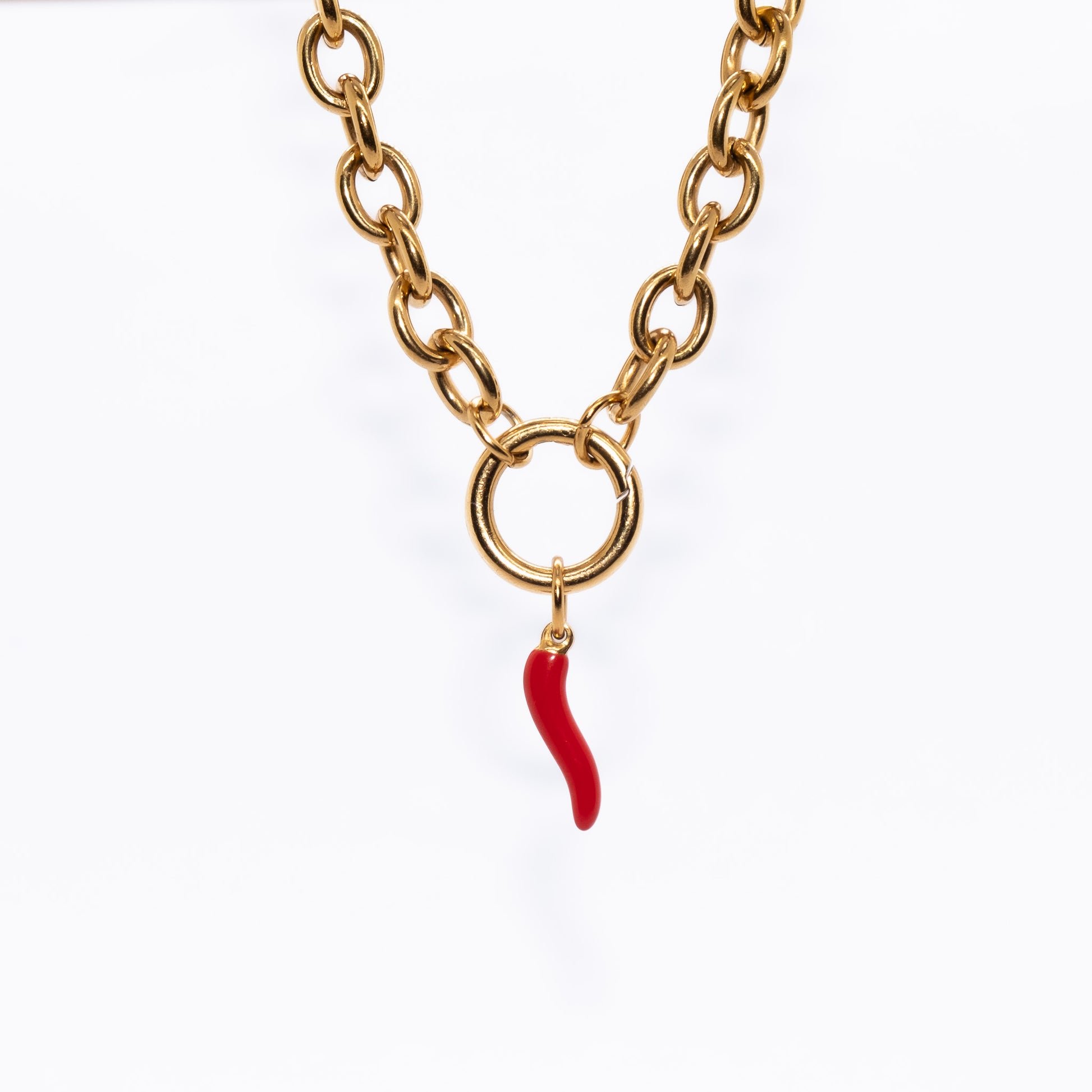 Red Italian Horn Charm
