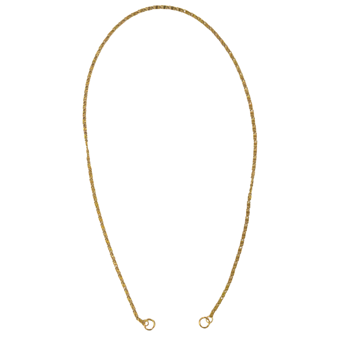 Thin Byzantine chain necklace in gold - delicate woven jewelry by House of Rey