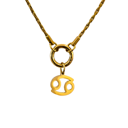 Zodiac Charm, detail view - tarnish-free stainless steel by House of Rey Jewelry