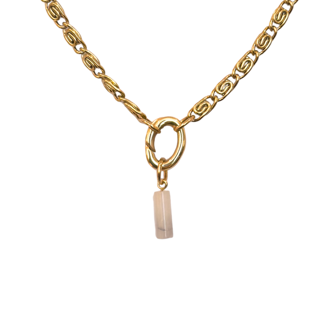 Pink Stone Charm - waterproof stainless steel jewellery by House of Rey Jewelry