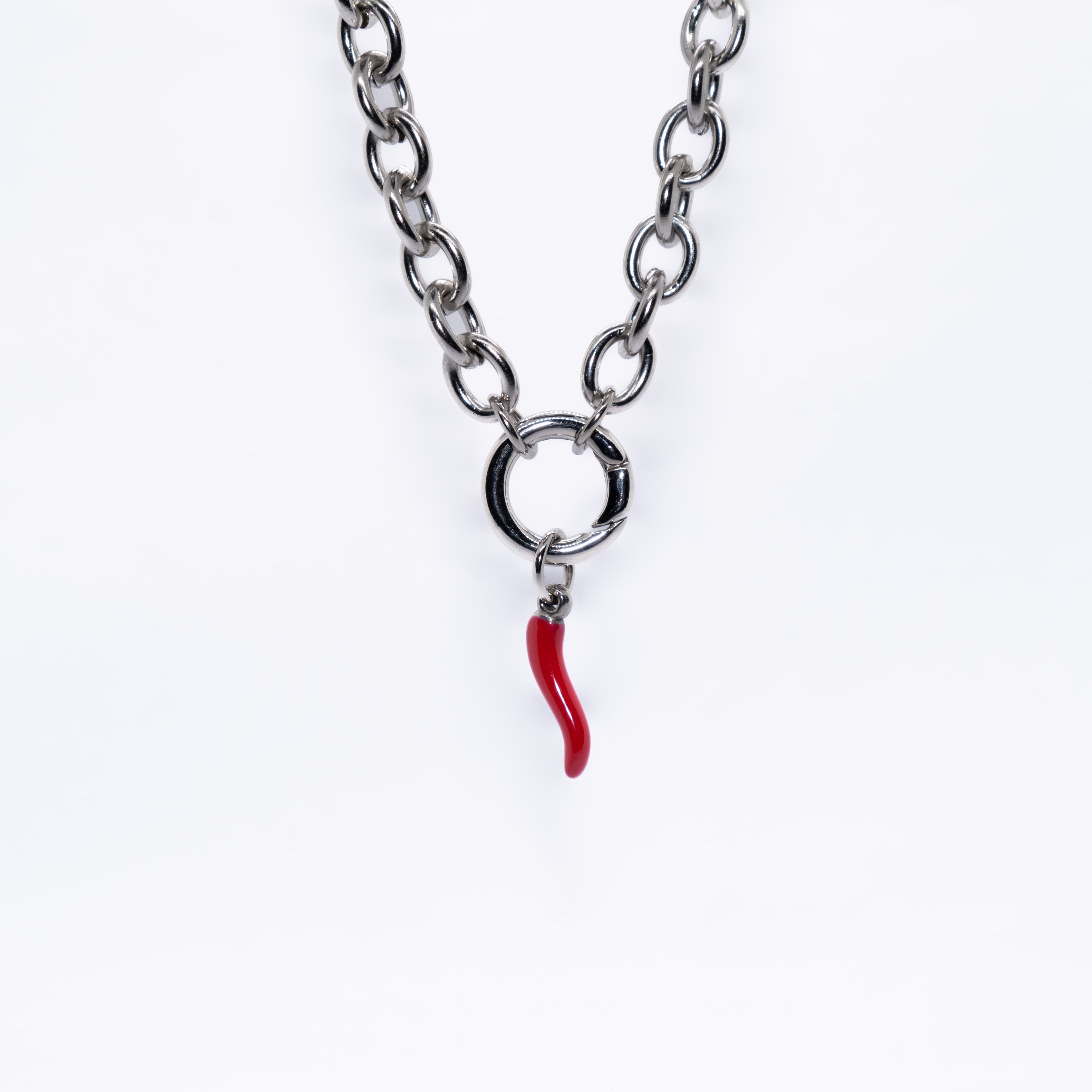Red Italian Horn Charm - waterproof tarnish-free stainless steel by House of Rey Jewelry