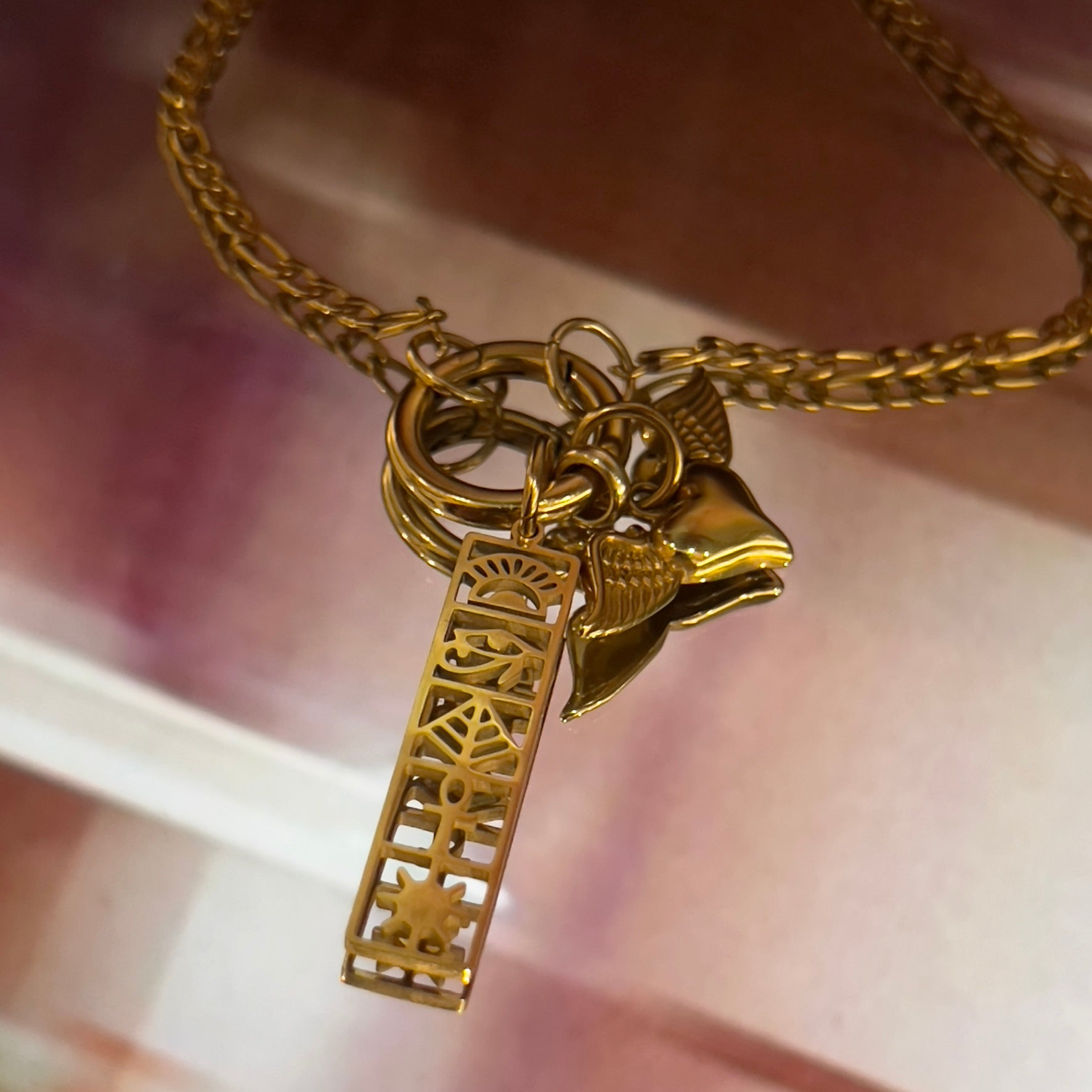 Symbols Charm, detail view - tarnish-free stainless steel by House of Rey Jewelry