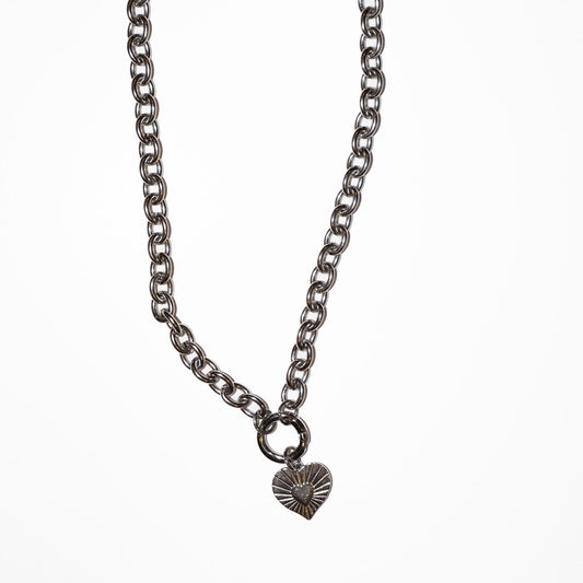 "Rey"diant Heart Necklace Silver