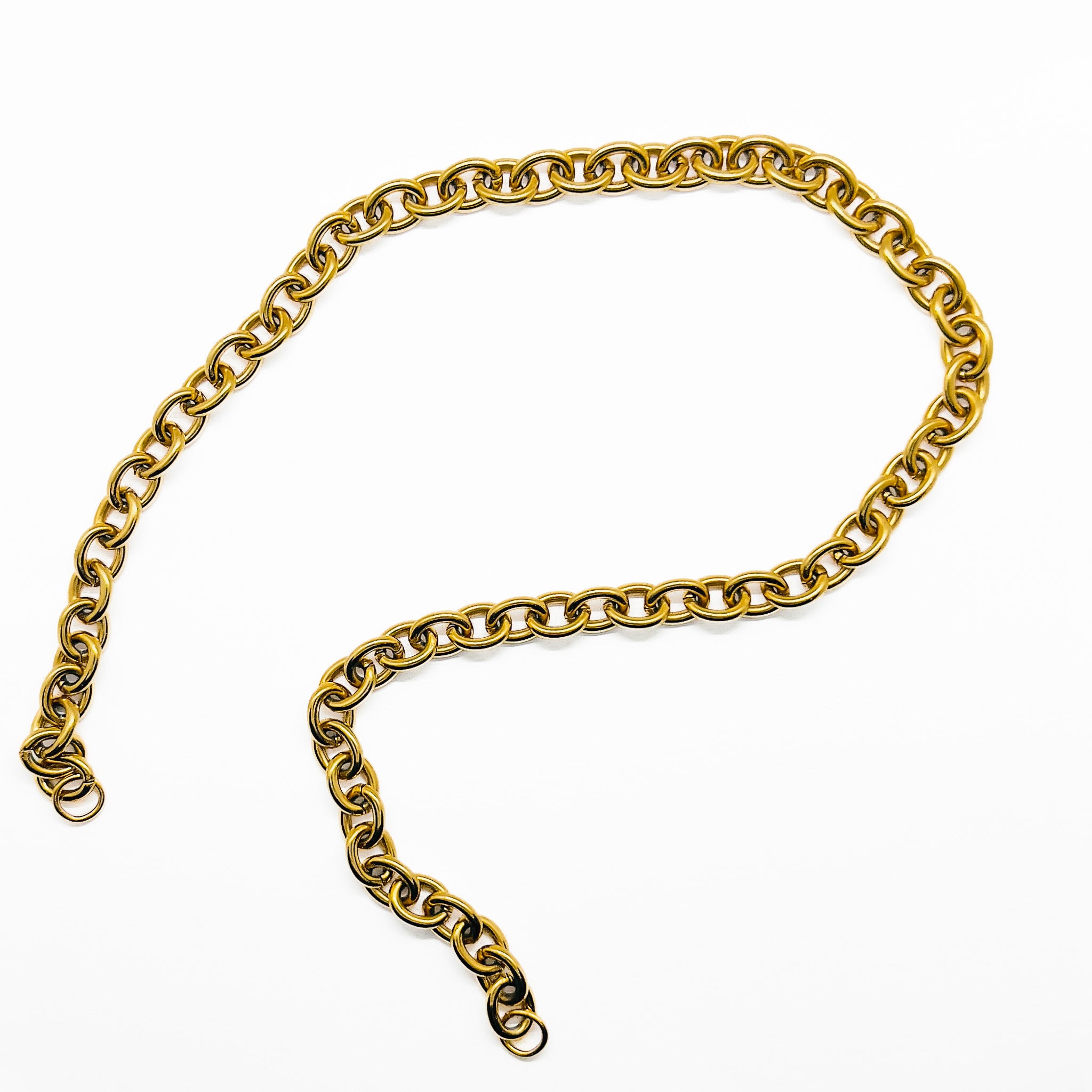 Heavy round link chain necklace in Gold - chunky statement jewelry by House of Rey