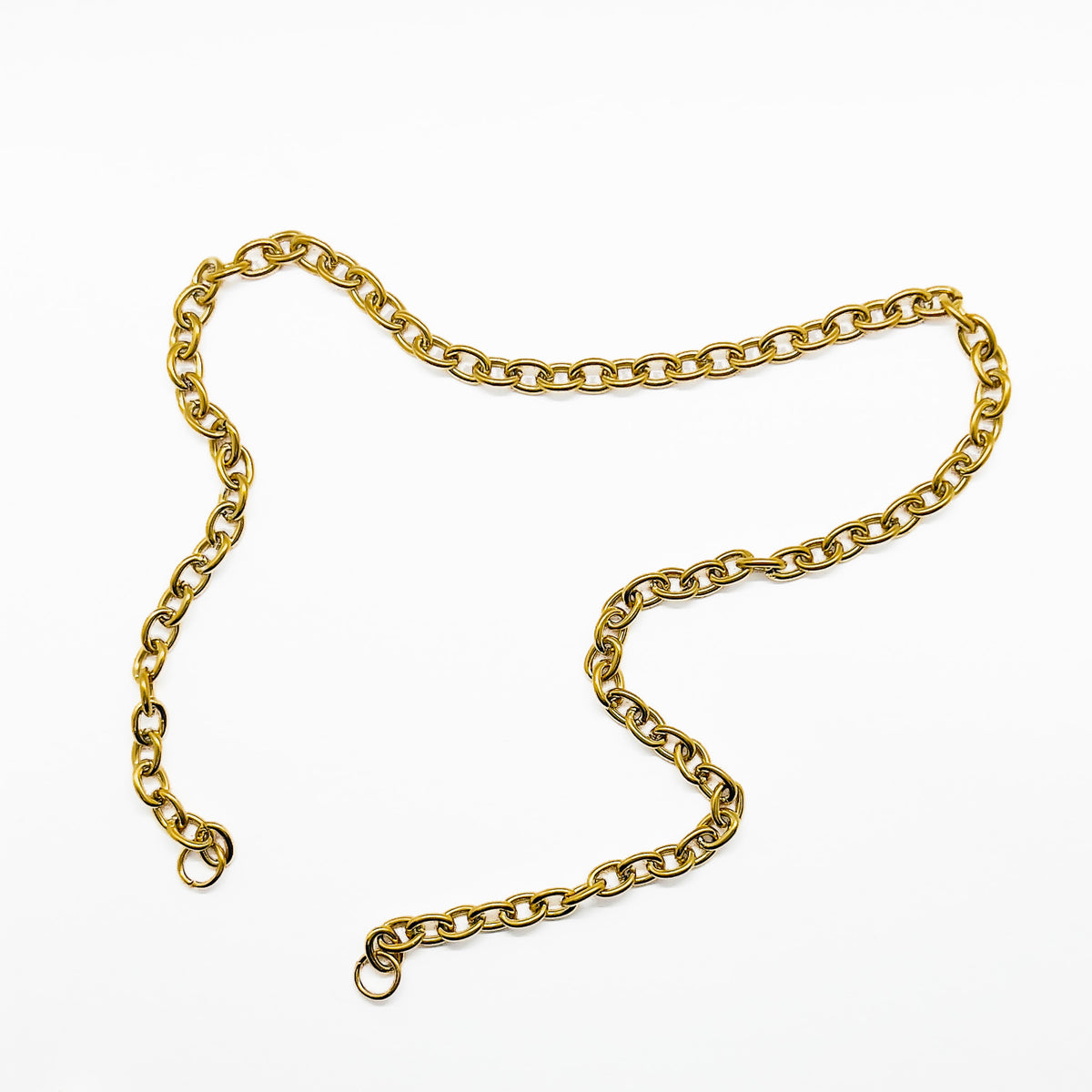 Round link chain necklace medium in gold - balanced bold design with premium quality links