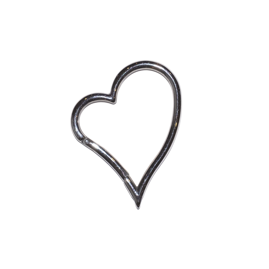 Heart-shaped necklace connector on a white background